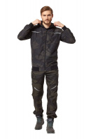Куртка-ветровка мужская летняя Аксель камуфляжная двухсторонняя цвет хаки/черный