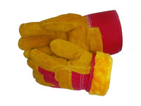 Перчатки Русский Лев комбинированные со спилком утепленные, желтый мех