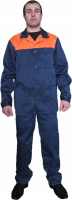 Куртка мужская рабочая Профессионал тёмно-синяя с оранжевой кокеткой, ткань грета