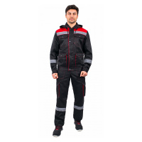 Костюм Сириус-Титан куртка/полукомбинезон с капюшоном, черный/красный с СОП