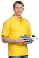 Рубашка поло мужская желтая короткий рукав