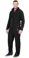 Куртка СИРИУС-Актив флисовая черная с отделкой
