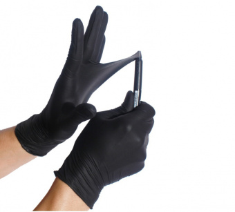 Нитриловые Manipula ЧЕРНЫЕ перчатки (упак 50 пар)